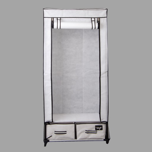 Armoire Penderie En Tissu 2 Tiroirs 75 X 45 X H 160 Cm Differents Coloris Produits Divers La Foir Fouille