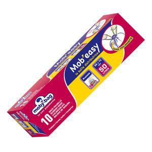 Lot de 10 sacs boîte distributrice - 50 litres - Polyéthylène - Noir