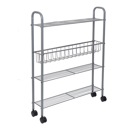 Desserte De Salle De Bain 4 Niveaux Gris Meuble De Salle De