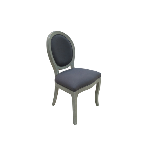 Chaise Médaillon Peuplier Tissu Gris Meubles De