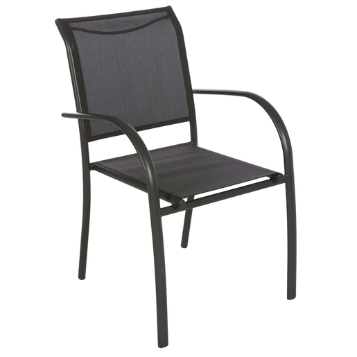 Fauteuil Piazza Aluminium Et Textilene Gris Anthracite