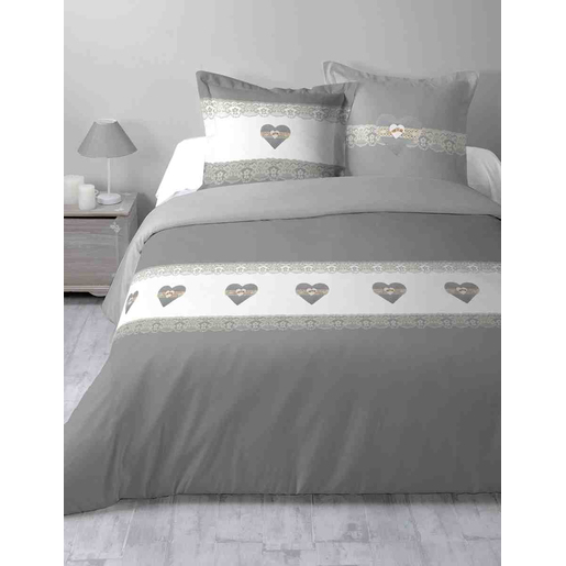 Housse De Couette Charmelia 260 X 240 Cm Gris Linge De Lit