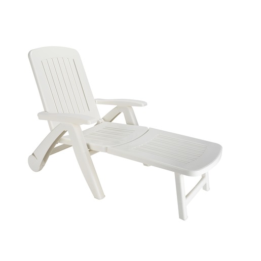 Bain De Soleil Pliant 190 X 72 X H 60 Cm Blanc Fauteuils