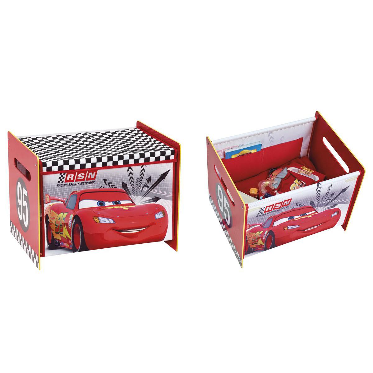 Coffre de rangement Cars - MDF et tissu - 51.5 x 39.5 x 39.5 cm - Rouge Coffre de rangement Cars - MDF et tissu - 51.5 x 39.5 x 39.5 cm - Rouge