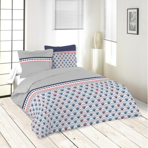 Housse De Couette Risen Bleu Rose Gris Linge De Lit La
