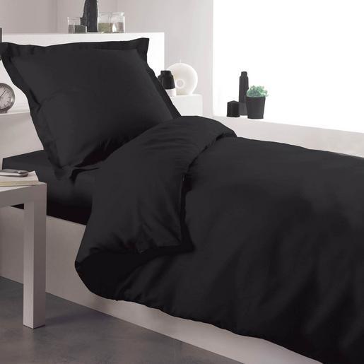 Housse De Couette 1 Personne 140 X 200 Cm Noir Linge De Lit