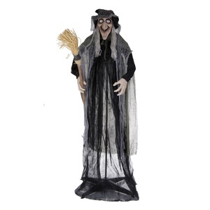 Automate Sorciere A Led Sonore 125 X 13 X H 1 Cm Noir Halloween Decoration La Foir Fouille