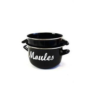 Marmite à moules - Acier émaillé - D 18 cm - Noir -