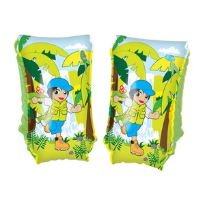 Brassards de natation décor jungle modèle explorateur - 30 x 15 cm - Vert