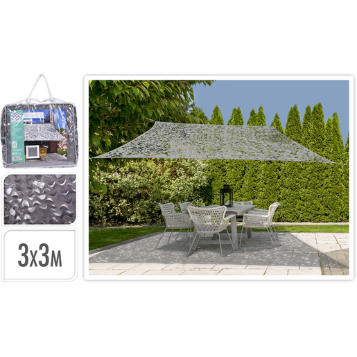 Voile D Ombrage Camouflage 3 X 3 M Gris Parasols Pieds De