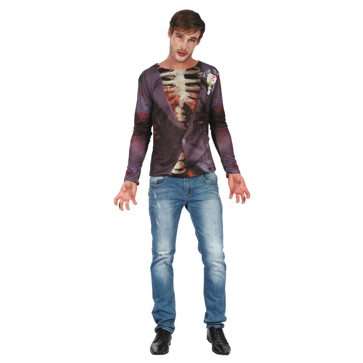 T-shirt Halloween à manches longues - 100 % Polyester - Taille unique - Multicolore T-shirt Halloween à manches longues - 100 % Polyester - Taille unique - Multicolore