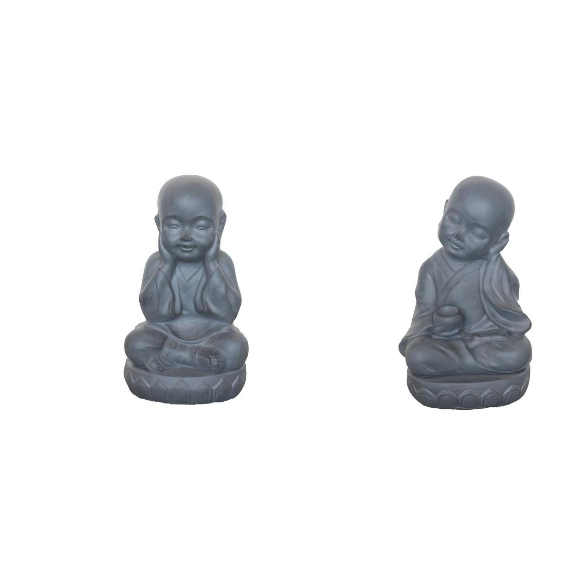Bouddha Assis 22 X H 35 X 18 Cm Gris Moorea Decoration De Jardin La Foir Fouille