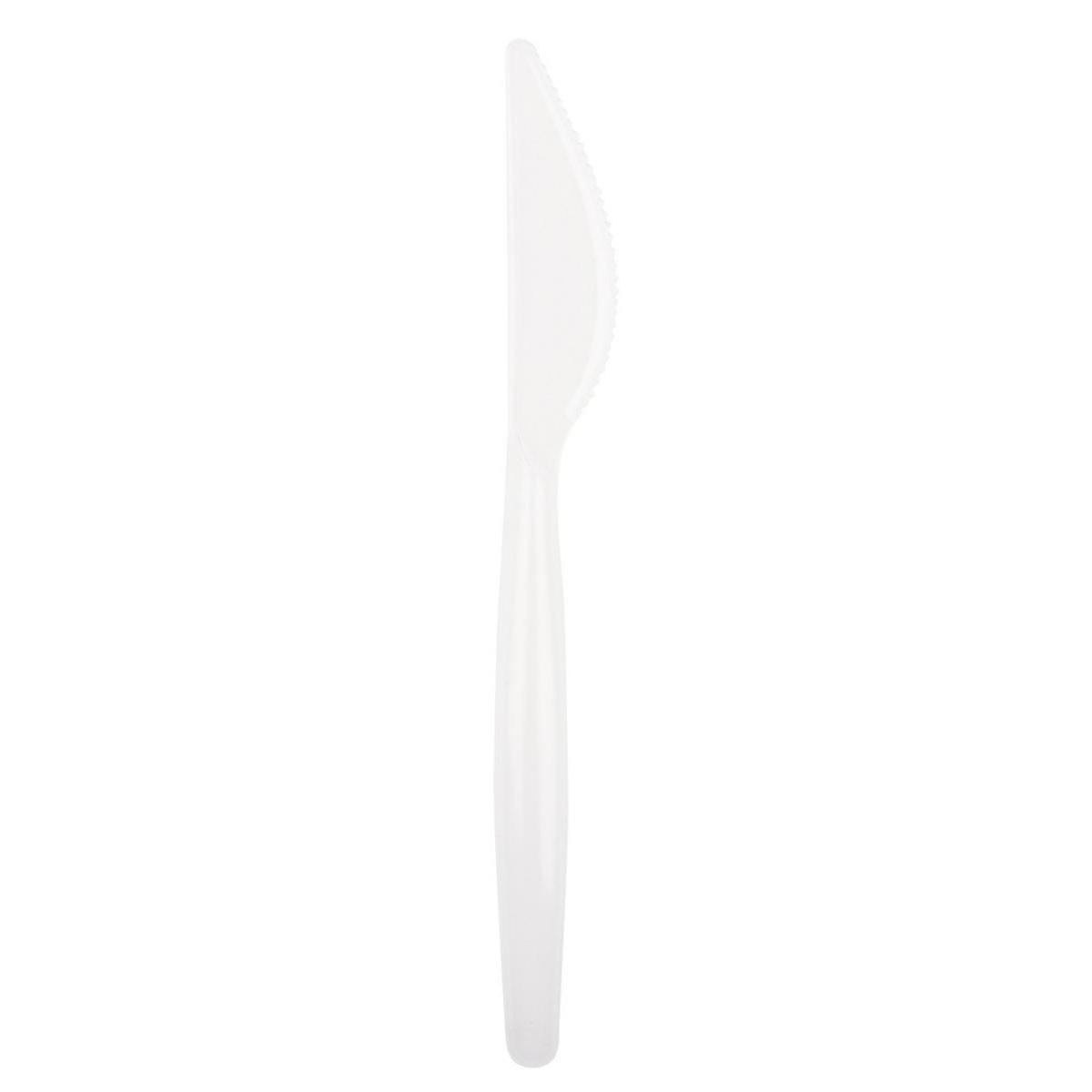 20 couteaux Easy - Plastique - 18,5 cm - Blanc
