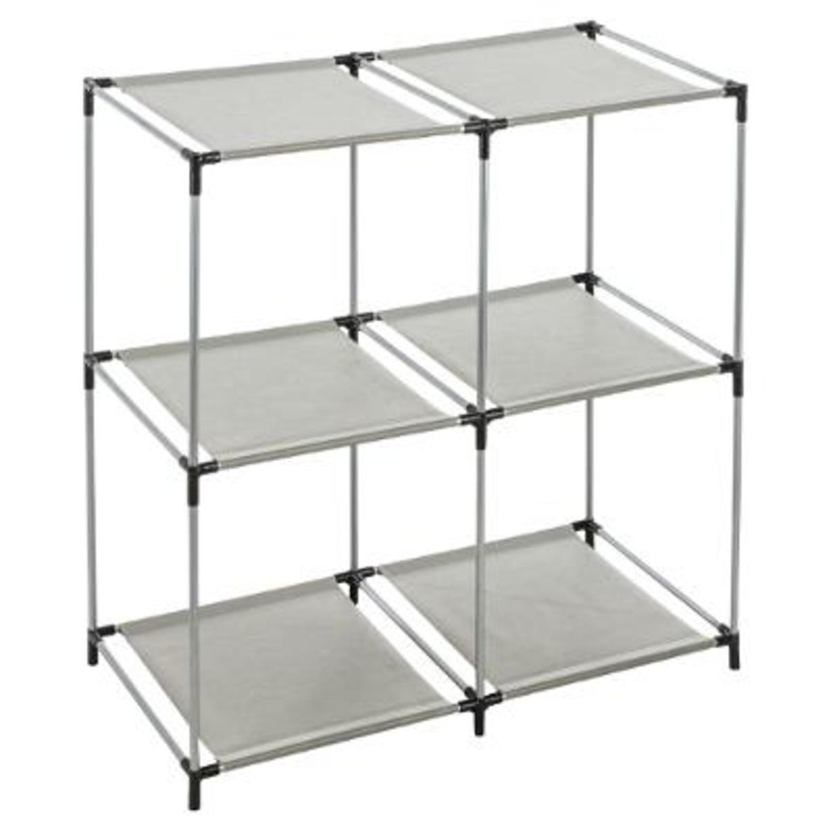 Étagère double 4 casiers - 68.5 x H 70 x 34.5 cm - Différents formats - Gris Étagère double 4 casiers - 68.5 x H 70 x 34.5 cm - Différents formats - Gris