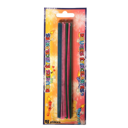 18 Bougies Etincelantes Avec Languette Hauteur 15 Cm