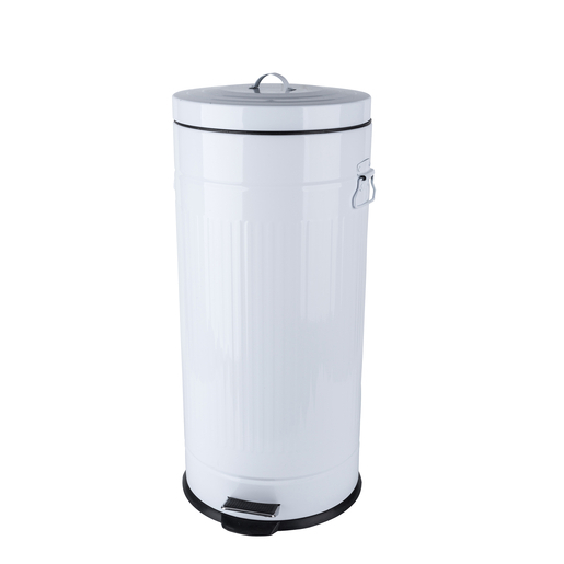 Poubelle A Pedale Vintage 30 L Blanc Poubelles La Foir Fouille