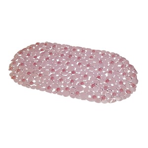 Tapis fond de baignoire anti-glisse galets - 69 x 36 cm - Rose fushia