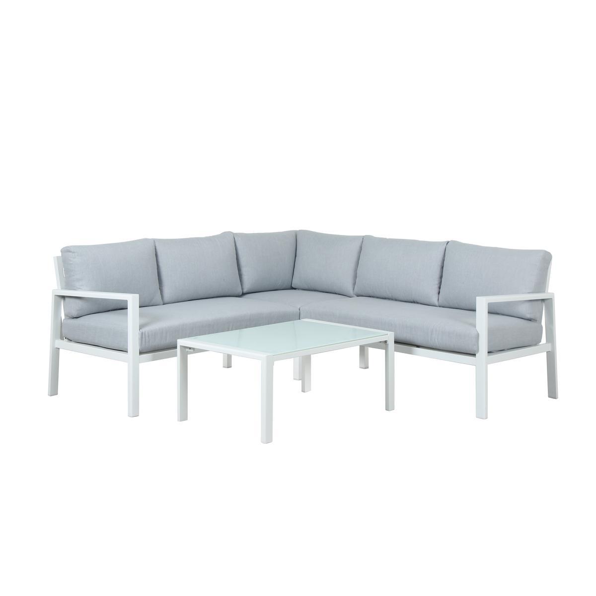 salon d angle goa 4 places blanc gris moorea collection moorea la foir fouille