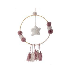 Suspension cercle pompons - ø 24 cm
