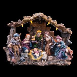 SCENE NATIVITE RESINE 5LED