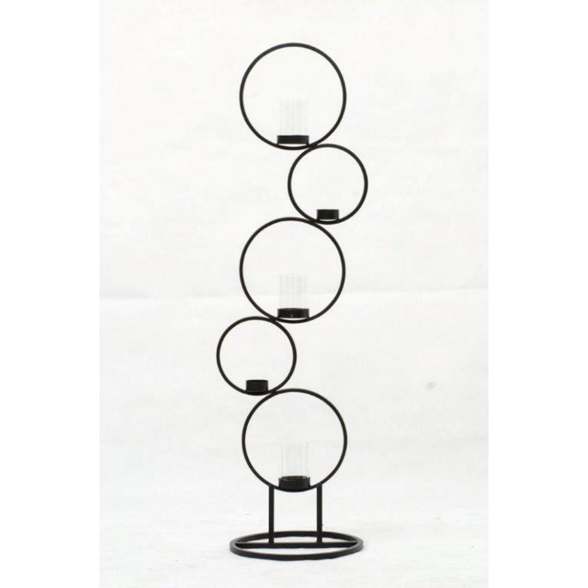 Photophore 5 niveaux - Verre et métal - 27,5 x 25 x H 93,5 cm - Noir Photophore 5 niveaux - Verre et métal - 27,5 x 25 x H 93,5 cm - Noir