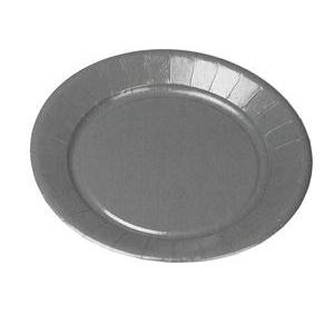 10 assiettes jetables grises