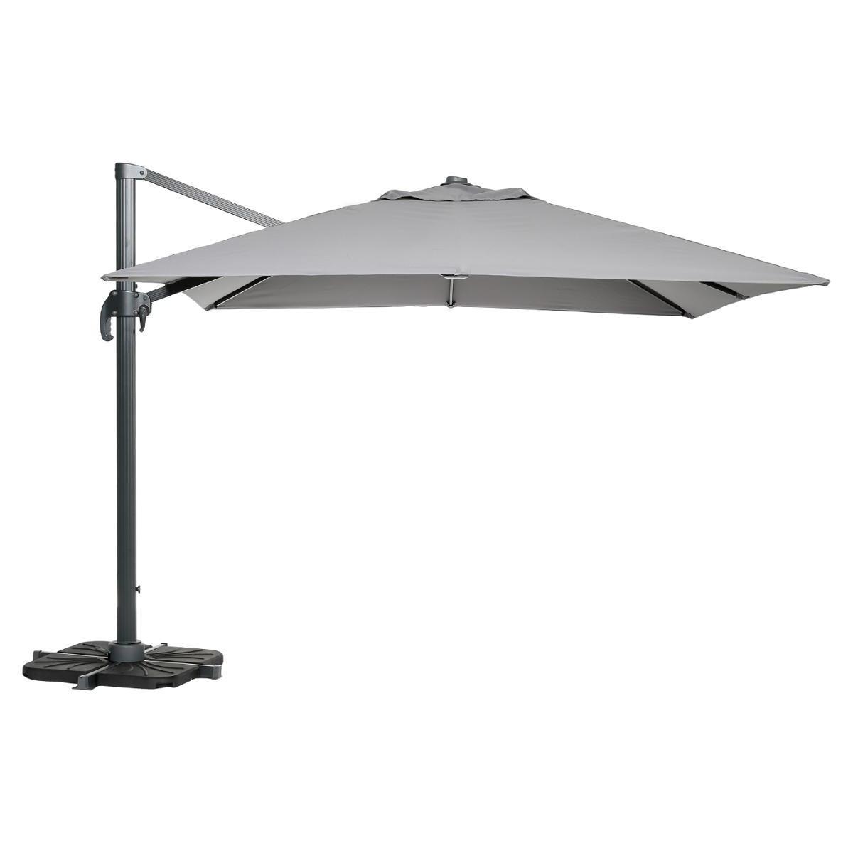 Parasol déporté Fresno - 300 x 300 x 255 cm - Gris