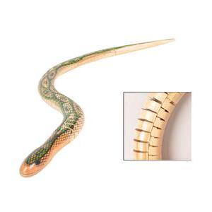 Serpent articulé en bois - 49 cm - Marron