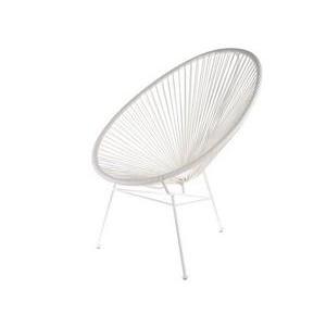 Fauteuil Esteban - Acier et polyéthylène - 74,5 x 78,3 x H 82 cm - Blanc