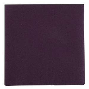 Lot de 12 serviettes voie sèche - 40 x 40 cm - Violet prune