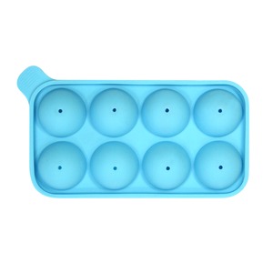 Moule à sucettes popcake - 2 plaques, 8 bâtonnets et 1 recette - Plaque 20 x 10,5 cm - Diamètre sucette 4 cm - Bleu