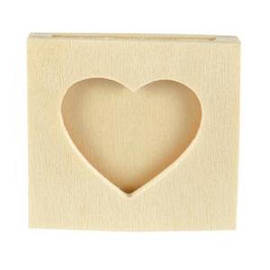 4 pinces cadre à décorer - Bois - 4,3 cm - Beige