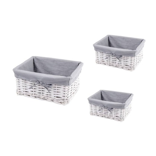 Lot De 3 Paniers 30 X 24 X H 14 Cm 26 X 20 X H 12 Cm 22 X 16