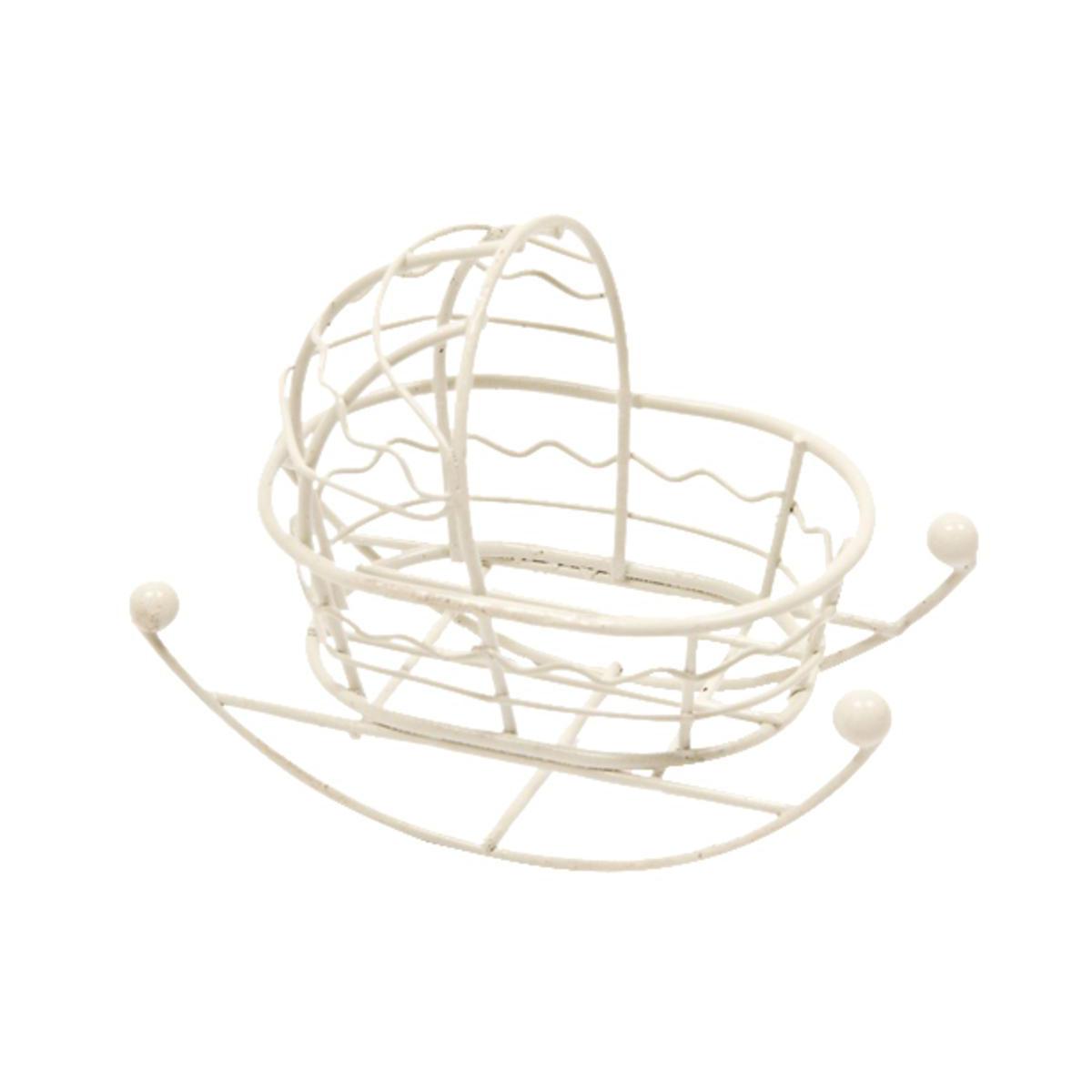 Berceau en métal - Acier - 9 x 5 x 7 cm - Blanc Berceau en métal - Acier - 9 x 5 x 7 cm - Blanc