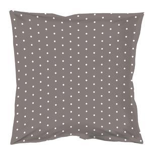 Taie d'oreiller - 63 x 63 cm - Marron taupe et blanc