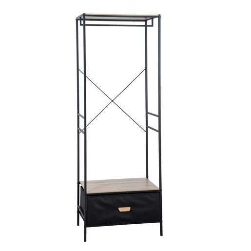 Vestiaire 1 tiroir - 60 x H 165 x 40 cm - Marron, noir Vestiaire 1 tiroir - 60 x H 165 x 40 cm - Marron, noir