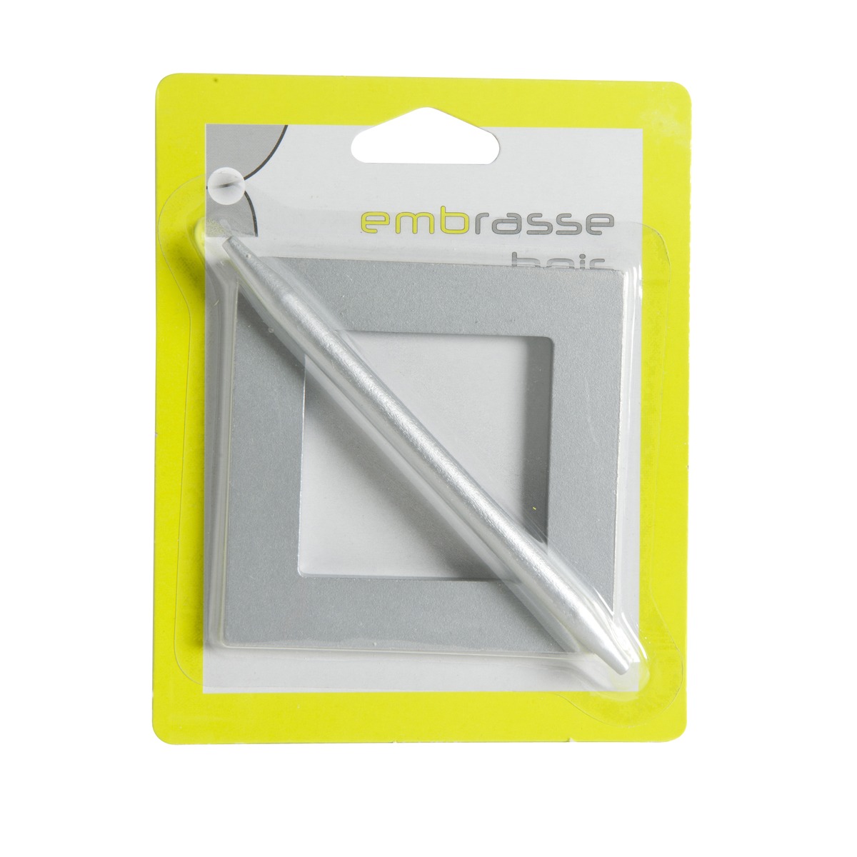 Embrasse carrée en bois - 8,5 x 8,5 cm - Tige 13 cm - Gris argent Embrasse carrée en bois - 8,5 x 8,5 cm - Tige 13 cm - Gris argent