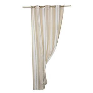 Rideau petites rayures - 135 x 260 cm - Beige, blanc