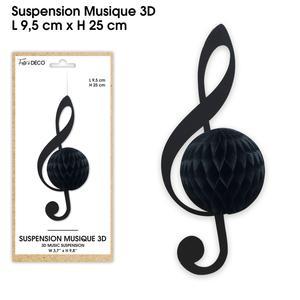 Suspension musique 3D noire