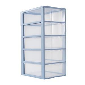 tour tiroir rangement plastique Tour Orgamix 5 tiroirs - 26 x 61 x 36 cm - Différents coloris - Bleu
