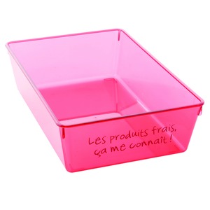 Bac de rangement pour réfrigérateur - 15,8 x 23,5 x 6,5 cm - rouge