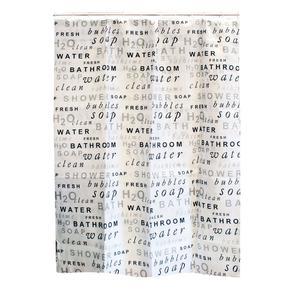 Rideau de douche Texte en polyester -180 x 200 cm - Blanc