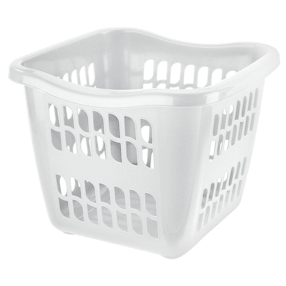 Panier à linge - Plastique - 25 L - 55 x 40 x 23 cm - Blanc ou taupe Panier à linge - Plastique - 25 L - 55 x 40 x 23 cm - Blanc ou taupe