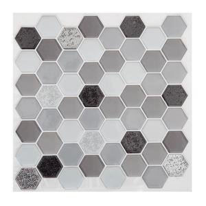 Sticker adhesif mural petit carreau hexagonal noir x 2 feuilles