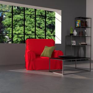 Housse de fauteuil en coton 90x90x60 rouge hermes
