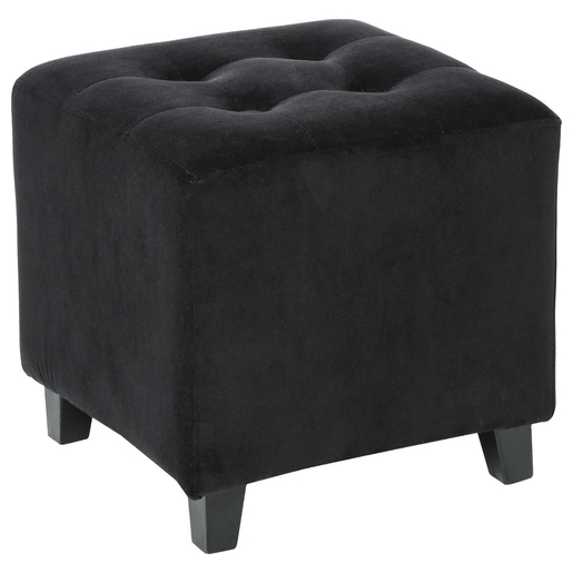 Pouf Velours Leandre Noir Meubles De Salon La Foir Fouille