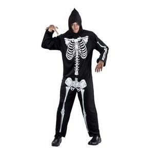 Costume-combinaison de squelette - Taille adulte unique - L 38 x H 2 x l 24 cm - Noir - PTIT CLOWN