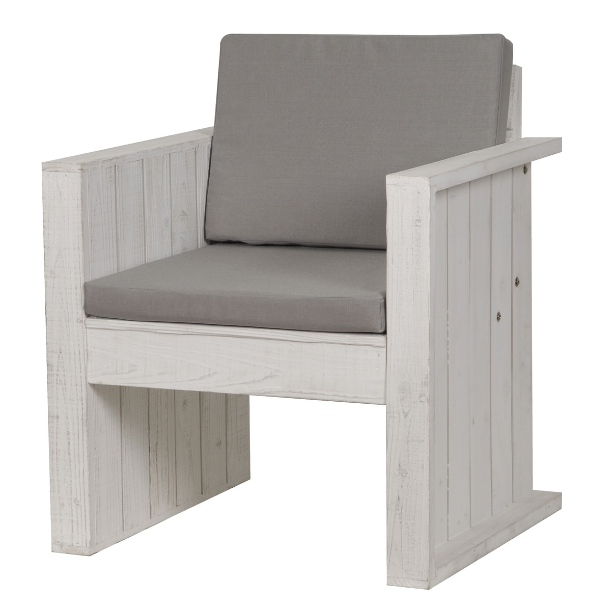 Fauteuil Trouville + coussins - 64,5 x 72,5 x 82,5 cm - blanc Fauteuil Trouville + coussins - 64,5 x 72,5 x 82,5 cm - blanc