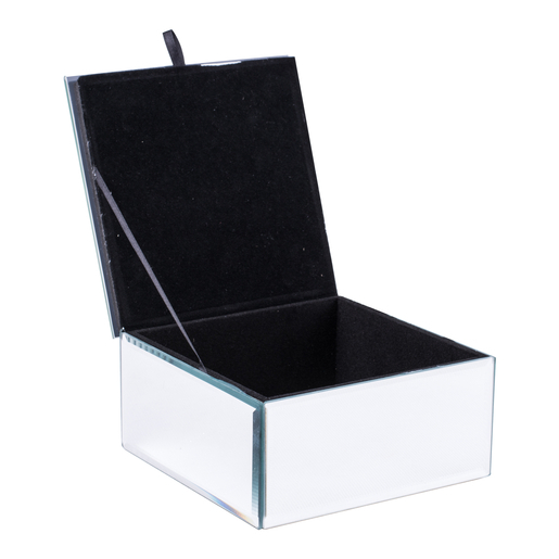 Coffret Bijoux Miroir Bois Et Verre Transparent Objets Deco