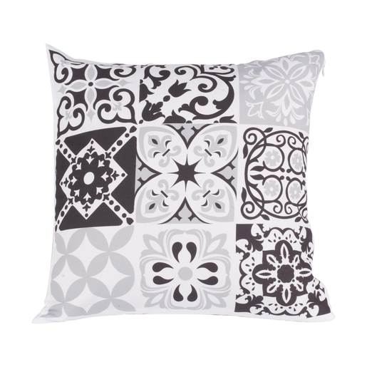 Housse De Coussin Carreaux De Ciment 40 X 40 Cm Noir